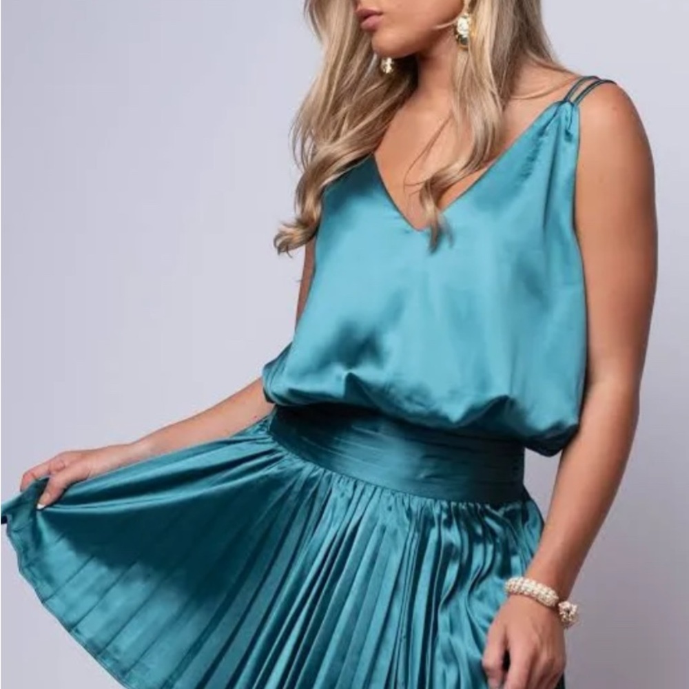 Bishop + Young Summer Crush Pleat Mini dress